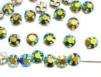 Crystal Jet AB Swarovski Rose Montees, 34ss Silver Plated Setting
