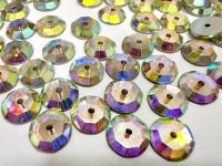 8mm Crystal Aurore Boreale Lochrose Stones – Preciosa Flat Back Sew-On Stones , Czech Beads