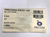 9mm Jet Lochrose Stones – Preciosa Flat Back Sew-On Stones , Czech Beads