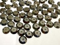 9mm Jet Hematite Lochrose Stones – Preciosa Flat Back Sew-On Stones , Czech Beads