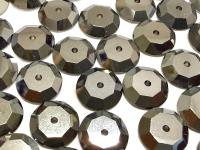 9mm Jet Hematite Lochrose Stones – Preciosa Flat Back Sew-On Stones , Czech Beads