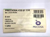 9mm Crystal Labrador Lochrose Stones – Preciosa Flat Back Sew-On Stones , Czech Beads