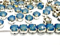 Sky Blue Opal Swarovski Crystal Montees, Silver Plated (28ss)