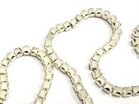 Swarovski Rhinestone Chain in White Opal | 4mm Square Brass Settings, Bridal Supplies