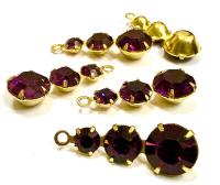 25 mm Vintage Gold plated Swarovski Dangle drop DIY Supplies wedding jewelry
