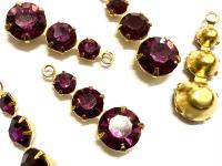 25 mm Vintage Gold plated Swarovski Dangle drop DIY Supplies wedding jewelry