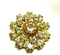 16mm Vintage brass Swarovski Flower Design crystal Embellishment DIY Supplies wedding decorations