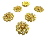 16mm Vintage brass Swarovski Flower Design crystal Embellishment DIY Supplies wedding decorations