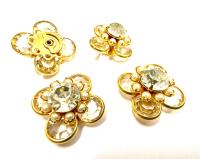 18 mm Vintage Gold Plated Crystal Swarovski Brooch Embellishment DIY Supplies wedding decorations