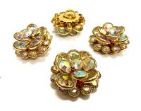 22 mm in gold plated channel beads in unfoiled Crystal AB Embellishment DIY Supplies wedding decorations