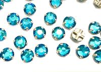 Vintage Swarovski Crystal Rose Montees, Indicolite, 30ss