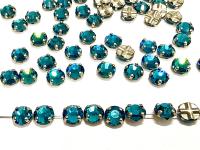 Vintage Swarovski Crystal Rose Montees, Indicolite, 30ss