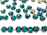 Vintage Swarovski Crystal Rose Montees, Indicolite, 30ss