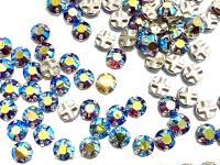 Vintage Swarovski Crystal Rose Montees, Olivine Green, 30ss
