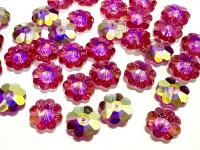12mm Swarovski Crystal Flower Beads, Rose Aurore Boreale Finish