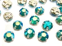 Vintage Swarovski Crystal Rose Montees,  Emerald AB, 30ss
