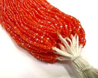 11/0 Charlotte Cut Seed Beads, Patina Transparent Light Orange Aurore Boreale, Native Supplies