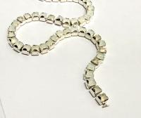 Swarovski Rhinestone Chain in White Opal | 4mm Square Brass Settings, Bridal Supplies