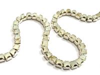 Swarovski Rhinestone Chain in White Opal | 4mm Square Brass Settings, Bridal Supplies