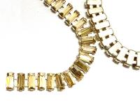 7x3mm Swarovski Crystal Golden Shadow Baguette Chain | Silver Plated Jewelry Making Supplies