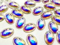 Swarovski Oval Cabochons Crystal Aurore Boreale Unfoiled 6x4mm, 2190/4 Flat Back Glass Stones