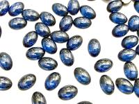 Swarovski Oval Cabochons Sapphire Satin Foiled 6x4mm, 2190/4 Flat Back Glass Stones