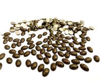 Swarovski Oval Cabochons Jet Nut Foiled 6x4mm, 2190/4 Flat Back Glass Stones