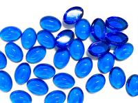 Swarovski 14x10 mm Vintage 2190 Capri Blue Unfoiled Flat Back Oval Cabochon Cabs