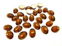 Swarovski 14x10 mm Vintage 2190 Smoked Topaz Foiled Flat Back Oval Cabochon Cabs