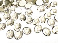 Swarovski 10x8 mm Vintage 2190 Crystal Foiled Flat Back Oval Cabochon Cabs