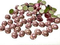 Swarovski 10x8 mm Vintage 2190 Light Rose Foiled Flat Back Oval Cabochon Cabs