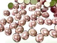 Swarovski 10x8 mm Vintage 2190 Light Rose Foiled Flat Back Oval Cabochon Cabs
