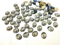 Swarovski 10x8 mm Vintage 2190 Light Sapphire Satin Foiled Flat Back Oval Cabochon Cabs
