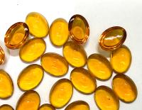 Swarovski 14x10 mm Vintage 2190 Topaz Unfoiled Flat Back Oval Cabochon Cabs
