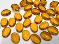 Swarovski 14x10 mm Vintage 2190 Topaz Unfoiled Flat Back Oval Cabochon Cabs