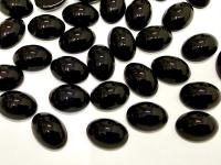 Swarovski 14x10 mm Vintage 2190 Jet Unfoiled Flat Back Oval Cabochon Cabs