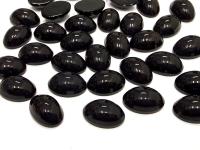 Swarovski 14x10 mm Vintage 2190 Jet Unfoiled Flat Back Oval Cabochon Cabs