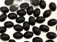 Swarovski 14x10 mm Vintage 2190 Jet Unfoiled Flat Back Oval Cabochon Cabs