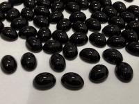 Swarovski 8x6 mm Vintage 2190 Jet Foiled Flat Back Oval Cabochon Cabs