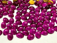 Swarovski 8x6 mm Vintage 2190 Fuchsia Foiled Flat Back Oval Cabochon Cabs