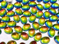 Swarovski 8x6 mm Vintage 2190 Crystal Vitrail Medium Foiled Flat Back Oval Cabochon Cabs