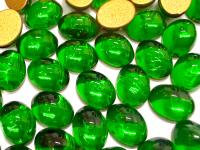 Swarovski 8x6 mm Vintage 2190 Emerald Foiled Flat Back Oval Cabochon Cabs