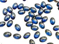 Swarovski Oval Cabochons Sapphire Satin Foiled 6x4mm, 2190/4 Flat Back Glass Stones