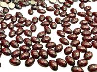 Swarovski Oval Cabochons Siam Satin Foiled 6x4mm, 2190/4 Flat Back Glass Stones