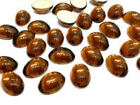 Swarovski 14x10 mm Vintage 2190 Smoked Topaz Foiled Flat Back Oval Cabochon Cabs