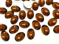 Swarovski 14x10 mm Vintage 2190 Smoked Topaz Foiled Flat Back Oval Cabochon Cabs