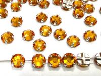 Vintage Swarovski Crystal Topaz Montees, 40ss Silver Plated Settings