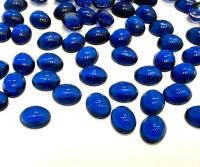 Swarovski 10x8 mm Vintage 2190 Dark Sapphire Unfoiled Flat Back Oval Cabochon Cabs