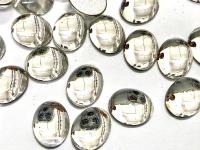 Swarovski 10x8 mm Vintage 2190 Crystal Foiled Flat Back Oval Cabochon Cabs