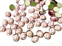 Swarovski 10x8 mm Vintage 2190 Light Rose Foiled Flat Back Oval Cabochon Cabs